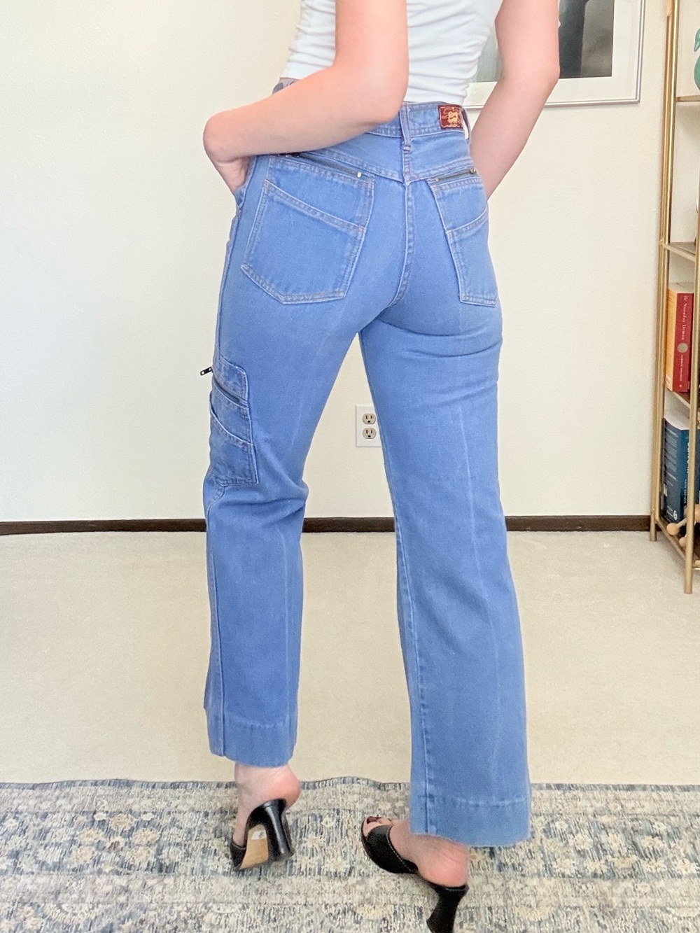 70s Vintage CB Jeans Carpenter Style Flare Jeans Retro Utility Gorpcore - Picture 3 of 15